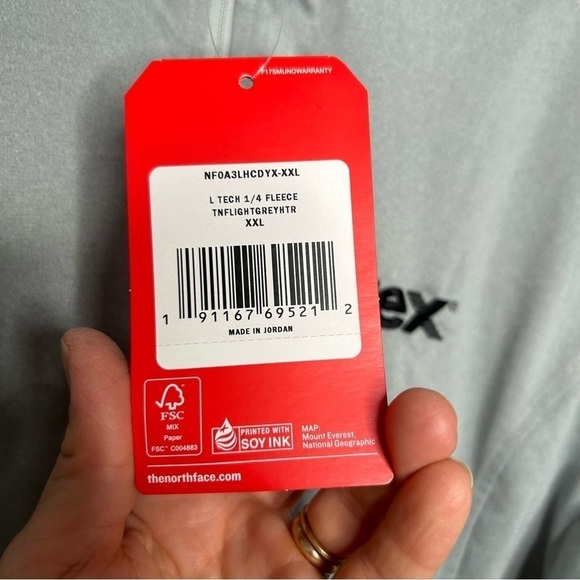 New The North Face Women’s Gray Tech 1/4 Fleece Pullover Size XXL BNWT TREX - Picture 7 of 7